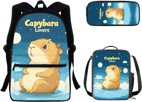 Vista 256 de FOR U DESIGNS Fuego baloncesto impreso niños escuela mochilas viaje mochila libro bolsa