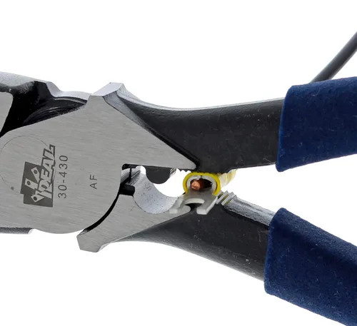 Vista 5 de IDEAL Electrical 30-430 Alicates de corte lateral estándar - 9.5 pulgadas, alicates Linesman con nariz de Nueva Inglaterra, troquel de prensado