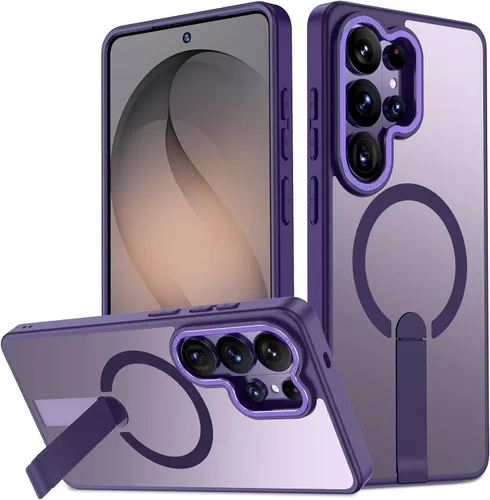 Vista 28 de Funda para Samsung Galaxy S24+ Plus [soporte integrado], compatible con carga inalámbrica MagSafe, [prueba de caídas de grado militar] Funda Azul