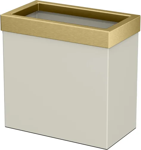 Vista 22 de Gatco Cubo de basura rectangular moderno, latón cepillado, cubo de basura de acero inoxidable con tapa extraíble, a prueba de fugas, capacidad de 3