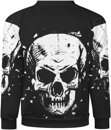 Vista 5 de White Human Skull - Sudadera de manga larga con cuello redondo para hombre