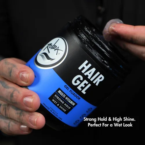 Vista 4 de Rolda Gel multivitamínico para el cabello para hombres, gel de peinado de fijación media con aloe vera y provitamina B5, acabado de aspecto húmedo