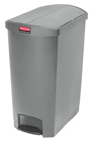 Vista 21 de Rubbermaid Commercial Products - Bote de basura Streamline Slim con pedal Papelera de plástico, 4 galones (15 litros), color rojo, con manos