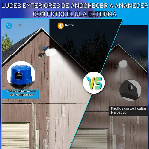 Vista 4 de ledmo Luz de Granero LED de 120W Luz del Atardecer al Amanecer con Ángulo Ajustable con Brazos de Montaje 18000LM Luz de Patio al Aire Libre