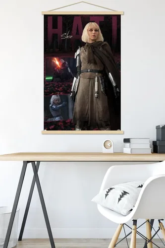 Vista 5 de Trends International Star Wars: Ahsoka - Póster de pared Shin Hati, 22.37 x 34.00 pulgadas, paquete de impresión premium y colgador de madera de haya