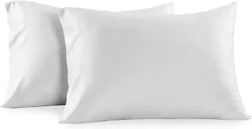 Vista 3 de Royal Tradition Hecho en Estados Unidos: juego de fundas de almohada de algodón puro de 800 hilos (tamaño estándar, azul) fundas de almohada pesadas