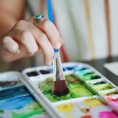 Vista 4 de 6 pinceles para fregona para pintura acrílica, pincel ovalado de 1 pulgada con mango de madera para acrílico, acuarela, arte facial y corporal