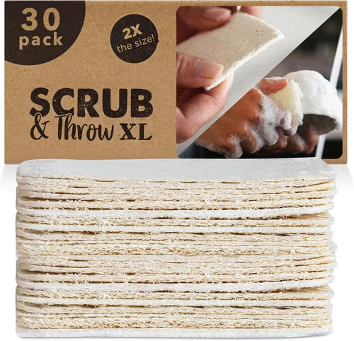 Vista 7 de XL Esponjas de lufa, compostables y certificadas por USDA