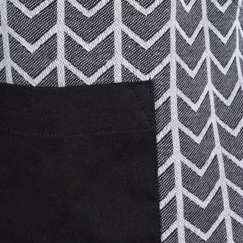 Vista 3 de DII Delantal de chef unisex jacquard geométrico negro y blanco, 32x28, espiga
