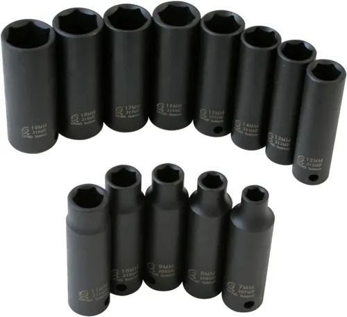 Vista 2 de SUNEX TOOLS 3359 Juego de impacto de llaves métricas profundas de 13 piezas de 3/8 pulgadas