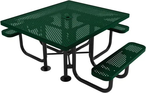 Vista 36 de COATEDOUTDOORFURNITURE Mesa de picnic cuadrada de 46 pulgadas, expandida, color negro