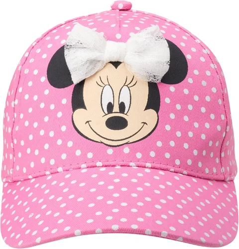 Vista 4 de Disney Gorra de béisbol Minnie Mouse para niña 3D con lazo curvo correa trasera 4-7 Blanco