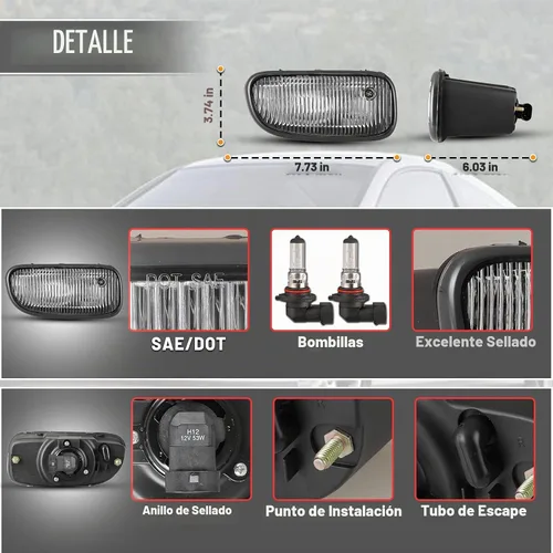 Vista 3 de Luces antiniebla aptas para Jeep Grand Cherokee 1999 2000 2001 2002 2003