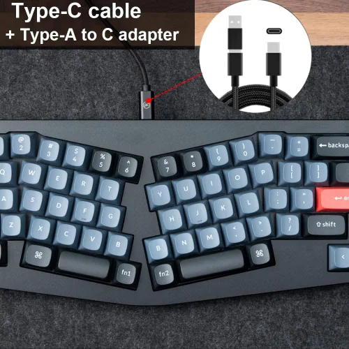 Vista 7 de Keychron Q8 Alice 65% Layout Gasket Hot Swappable Custom Mechanical Keyboard, QMK Programmable, Knob RGB Backlit Type-C Wired Aluminum Ergonomic