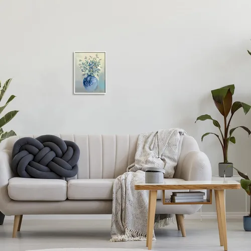 Vista 2 de Stupell Industries Wild Botanicals Plant Sprigs - Cuenco azul redondeado, diseño de Silvia Vassileva Stupell Industries White, 11 x 14 Inches