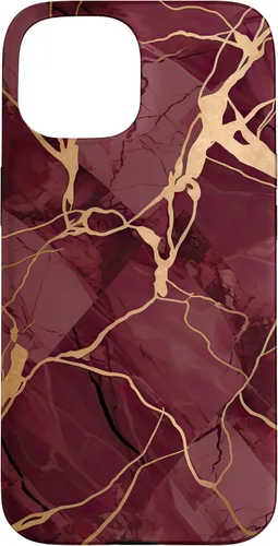 Vista 6 de iPhone 16 Burgundy and Yellow Metamorphic Pattern Case