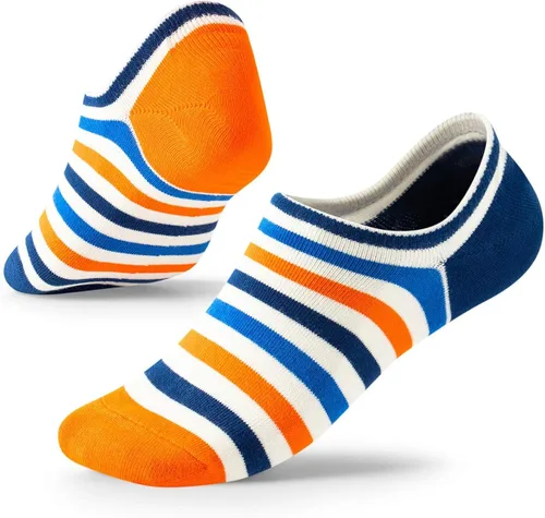 Vista 4 de SEESILY Calcetines invisibles para hombres y mujeres, corte bajo con agarre antideslizante, calcetines invisibles para zapatos Oxford, talla 7-12, 5