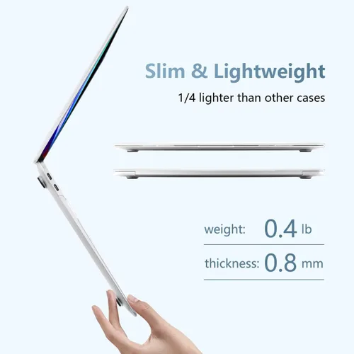 Vista 5 de Batianda Funda diseñada para el nuevo MacBook Pro M2 de 13 pulgadas, modelo A2338, versión 2022, carcasa protectora rígida ultrafina, antisucia