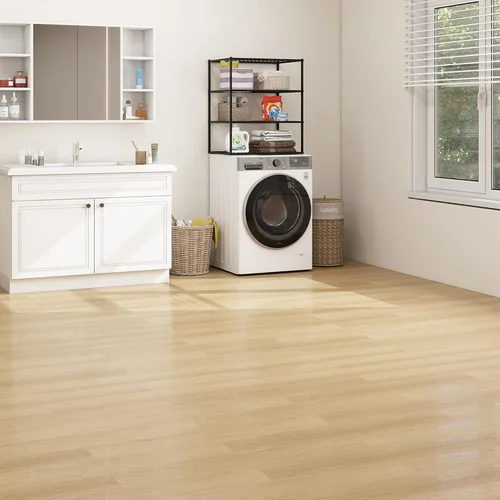 Vista 2 de MULGREAT Azulejos de vinilo impermeable de 54 pies cuadrados, 36 piezas autoadhesivas con aspecto de madera, para bricolaje, baño, lavandería Roble