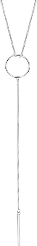 Vista 2 de Simply Chic - Collar de plata de ley 925 con forma de Y con barra colgante y círculo