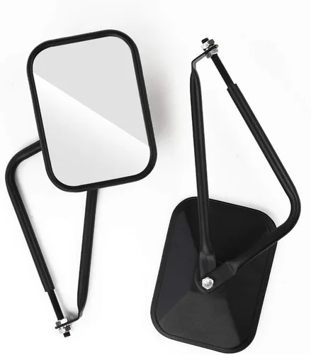 Vista 6 de JeCar Espejos laterales cuadrados sin puerta retrovisor de liberación rápida para Jeep Wrangler CJ YJ TJ JK JL y Unlimited, negro texturizado