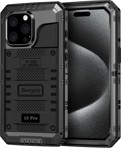 Vista 21 de Beasyjoy Funda de Metal para iPhone SE 2022/2020/8/7, Funda Impermeable Resistente con Protector de Pantalla, Protección de Cuerpo Completo Grado