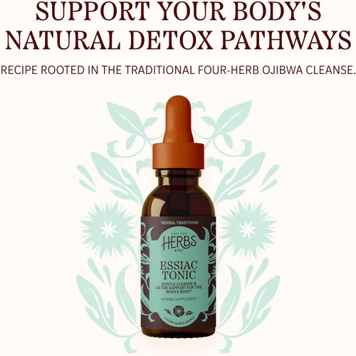 Vista 2 de Herbs Etc. Essiac Tonic Classic - Extracto líquido – Fórmula de hierbas Ojibwa para una limpieza de todo el cuerpo – Apoya las vías