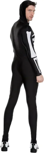 Vista 2 de Music Legs Traje de cuerpo esqueleto para hombre Negro/Blanco