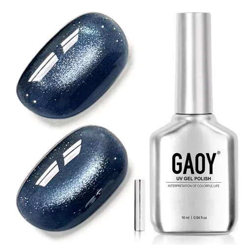 Vista 25 de GAOY Esmalte de uñas de gel Brown Cat Eye, 4629 azul ámbar, 0.5 fl oz Ámbar azul