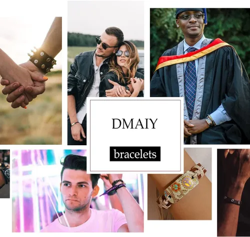 Vista 7 de Dmaiy Pulseras de oro con dije de luna, pulsera de cuentas para mujeres y niñas