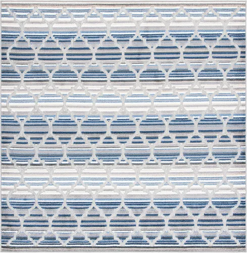 Vista 14 de SAFAVIEH Alfombra lavable para exteriores, colección Cabaña, 2'2" x 5', azul y gris, no desprende pelusa y fácil de limpiar, entrada puerta