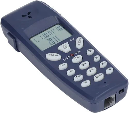 Vista 8 de Teléfono con cable, DTMF Dual System Teléfono de escritorio con cable con pantalla LCD, teléfono fijo con cable para niños mayores, revisión