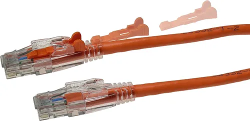 Vista 11 de NTW NTW - Cable de conexión de bloqueo de red patentado CAT6 de 1 pie, sin enganches, azul (NL-U6K-001BL)