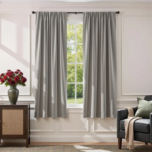 Vista 48 de Lazzzy - Cortinas de terciopelo blanco de 63 pulgadas de largo para sala de estar o dormitorio, cortinas con filtro de luz, aislación térmica