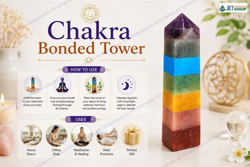 Vista 5 de Jet A++ Chakra Torre Bonded Tower Obelisco Jumbo Wand Energizada Cargada Limpiada Programada Pure Genuine Stick Free Booklet Jet International