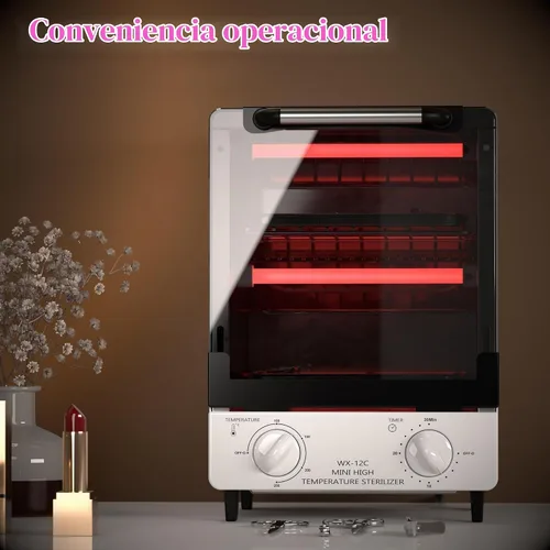 Vista 5 de Esterilizador para herramientas de uñas, caja de limpieza seca multifuncional de alta temperatura de 12L de acero inoxidable con control