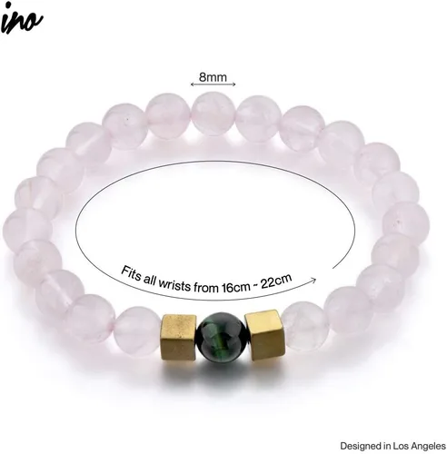 Vista 3 de 0.315pulgadas, chacras protectores y brazalete curativo para hombres o mujeres amatista, cuarzo rosa, howlita, ágata de musgo, y Mai Fan