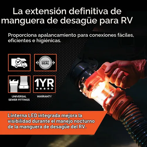 Vista 3 de Camco Rhino RV Extensión de manguera de alcantarillado PRO - Extensión