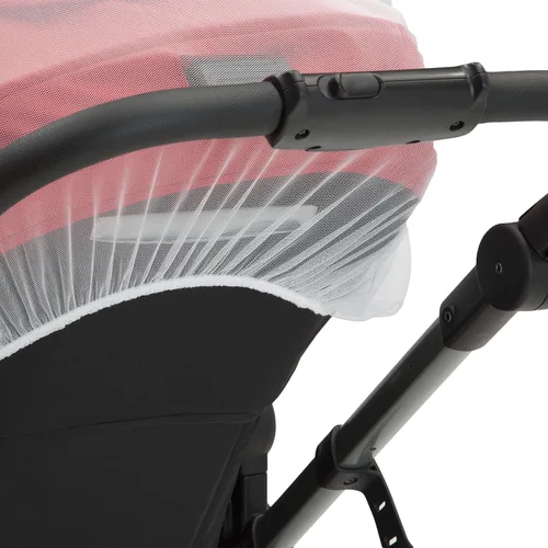 Vista 6 de Delta Children Mosquitera para asientos de coche infantiles, cochecitos y moisés Transpirable con red elástica para un fácil ajuste Blanco