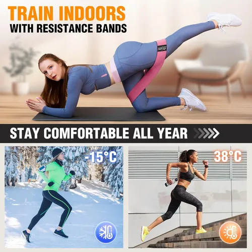 Vista 7 de Bandas de resistencia de tela para entrenar - Bandas de ejercicio para mujeres y hombres, bandas de trasero para piernas y glúteos, yoga, pilates