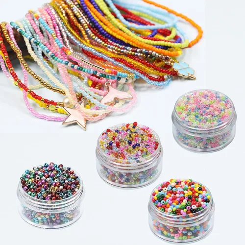 Vista 4 de Kit de 48000 piezas de cuentas de semillas de 0.079 pulgadas y cuentas del alfabeto, 12/0 suministros de fabricación de joyas ultrafinos, incluye