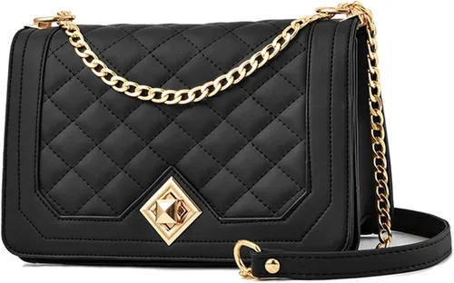 Vista 11 de Travistar Bolsos cruzados para mujer, bolsos pequeños de piel sintética, bolso de hombro, bolso de noche, bolsos acolchados con correa de cadena
