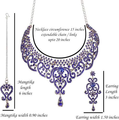 Vista 98 de Conjunto precioso de collar con look real Indian Bollywood, maravillosamente decorado, conjunto de collar adornado para mujer.