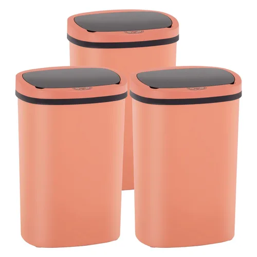 Vista 9 de PayLessHere Bote de basura de plástico de 13 galones Negro Tapa automática sin contacto con sensor de movimiento Bote de basura de cocina