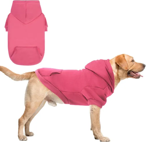 Vista 35 de SCENEREAL Sudaderas con capucha de seguridad para perros de tamaño pequeño, mediano y grande, ropa de felpa cepillada con gorro, abrigo de algodón