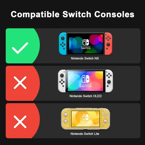 Vista 7 de JINGDU Funda protectora compatible con Switch NS 2017, accesorios de cubierta de TPU acoplable para consola de interruptores y Grip Joy-Con