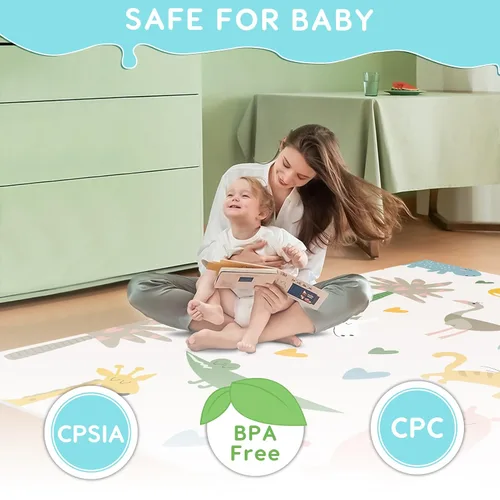 Vista 4 de Fshibila Corralito para bebés con alfombra, corralitos para bebés y niños pequeños, corralito de juego BabyFence para interiores y exteriores, patio