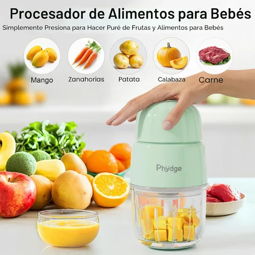 Vista 2 de Fabricante de Comida para Bebés, Licuadora Verde de Comida para Bebés, Fabricante de Puré de Comida para Bebés de 10 oz, Procesador de Alimentos