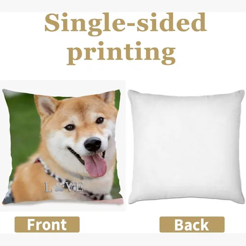 Vista 2 de Custom Pillow Case with One Photo and Text turning your favorite moment into a personalized throw pillow that adds warm home décor and brings gift