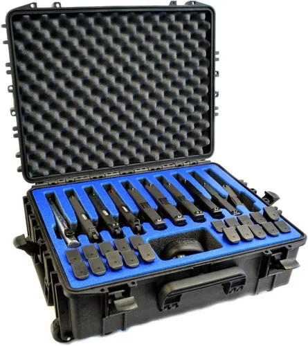 Vista 11 de DORO - Estuche rígido para 10 pistolas 20, con inserto de espuma personalizado MyCaseBuilder, impermeable, resistente, para pistola táctica/arma